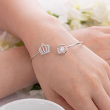 Sterling Silver, Crown Bracelet, Casual, Cocktail, Fashion, Bangle