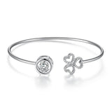 Sterling Silver, Flower, Bracelet, Casual, Cocktail, Fashion