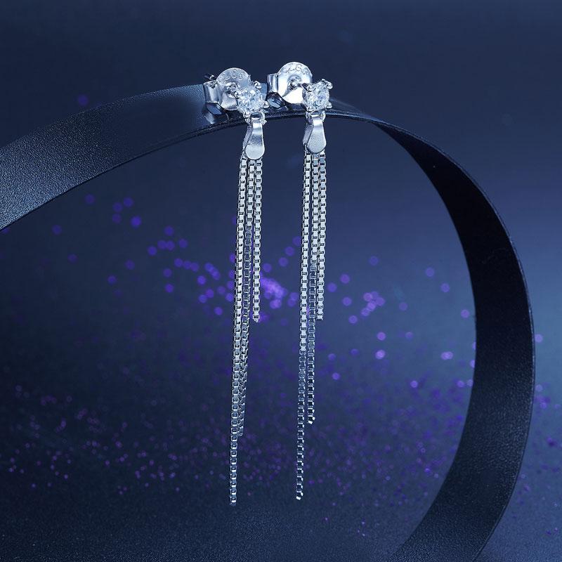 Fringe, Stud, 3mm, Dangle, Earring, bridal, Cute, fashion