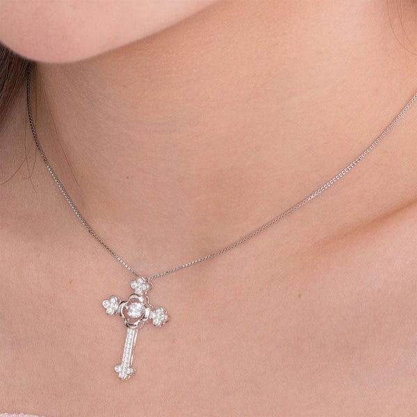 Sterling Silver, Cross, Articulating, Pendant, Necklace, Cute