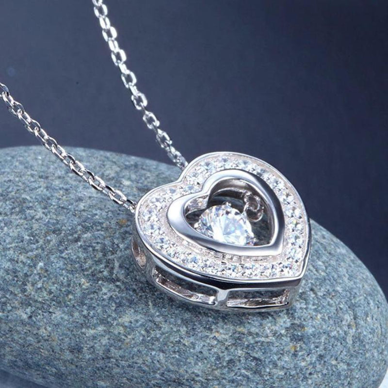 Bridal Necklace, Jewelry, White Sapphire, Sterling Silver , Swaying Stone