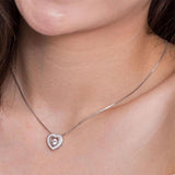 Bridal Necklace, Jewelry, White Sapphire, Sterling Silver , Swaying Stone