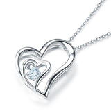 Bridal Necklace, Jewelry, White Sapphire, Sterling Silver , Swaying Stone
