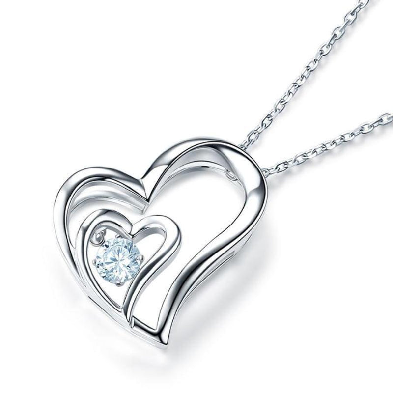 Bridal Necklace, Jewelry, White Sapphire, Sterling Silver , Swaying Stone