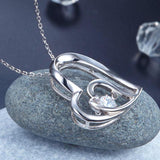 Bridal Necklace, Jewelry, White Sapphire, Sterling Silver , Swaying Stone