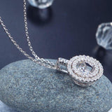 Bridal Necklace, Jewelry, White Sapphire, Sterling Silver , Swaying Stone