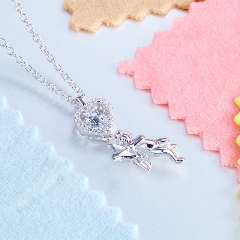 Swaying Stone | 4(mm) Cupid Heart Pendant Necklace