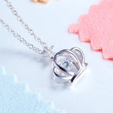 Swaying Stone, Necklace, cheap Jewelry, White Sapphire Stone, DBEJewels