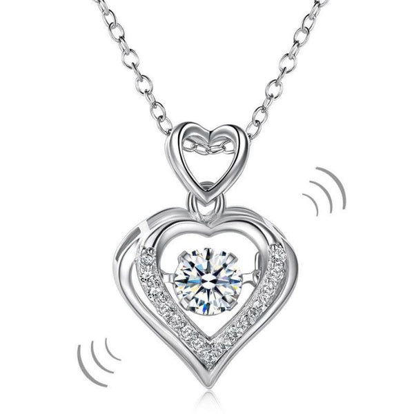 Bridal Necklace, Jewelry, White Sapphire, Sterling Silver , Swaying Stone