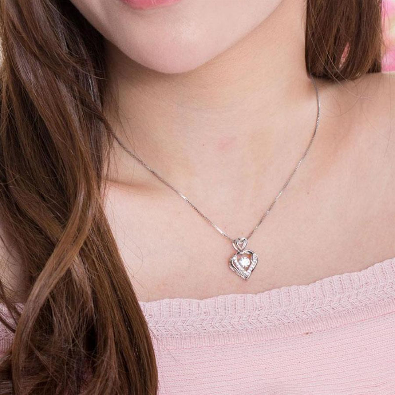 Bridal Necklace, Jewelry, White Sapphire, Sterling Silver , Swaying Stone