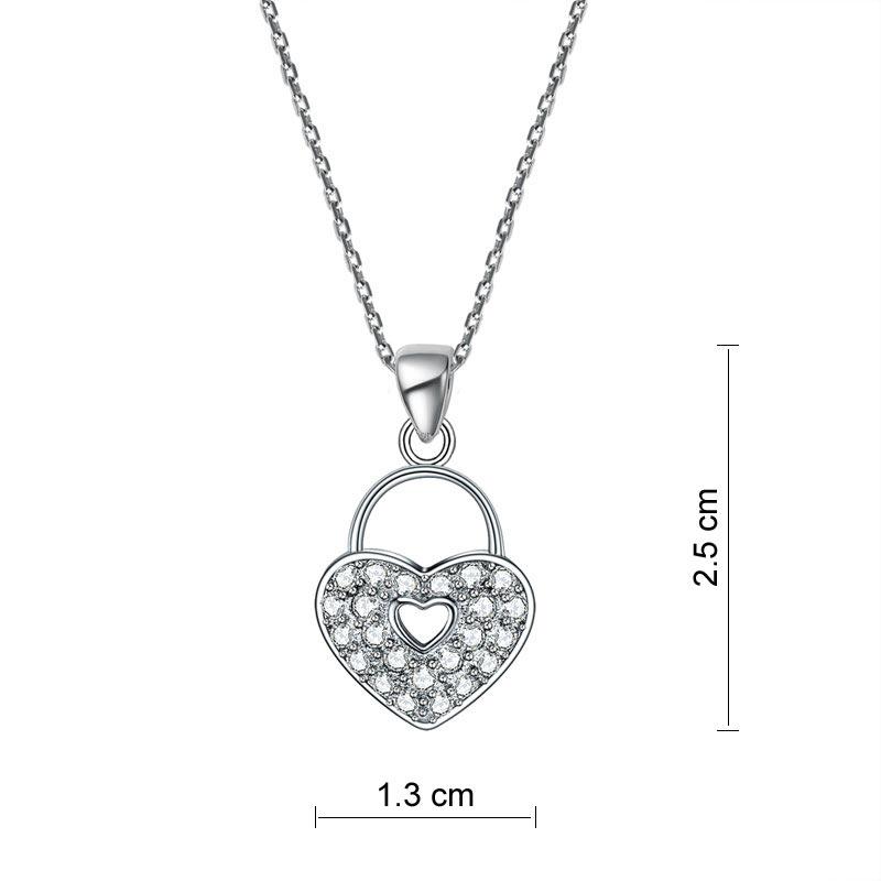 DBE Jewels, Heart, Lock, Pendant, Necklace, Cute, Sterling Silver