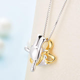 DBE Jewels, Sterling Silver, Bear, White Gold, Yellow Gold, Necklace