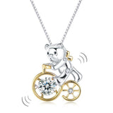 Bridal Necklace, Jewelry, White Sapphire, Sterling Silver , Swaying Stone