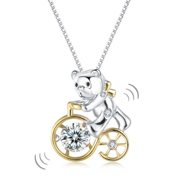 Bridal Necklace, Jewelry, White Sapphire, Sterling Silver , Swaying Stone