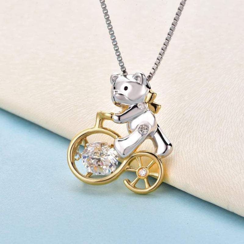 Bridal Necklace, Jewelry, White Sapphire, Sterling Silver , Swaying Stone