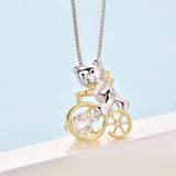 Bridal Necklace, Jewelry, White Sapphire, Sterling Silver , Swaying Stone