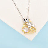 Bridal Necklace, Jewelry, White Sapphire, Sterling Silver , Swaying Stone