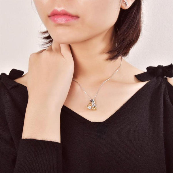 Bridal Necklace, Jewelry, White Sapphire, Sterling Silver , Swaying Stone
