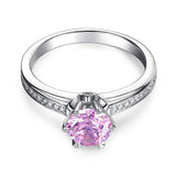 Round Brilliant Cut 1.25 Pink 6 Claw Sapphire Ring