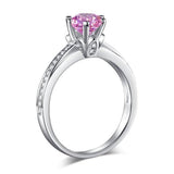 Round Brilliant Cut 1.25 Pink 6 Claw Sapphire Ring