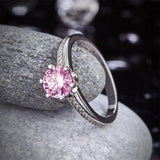 Round Brilliant Cut 1.25 Pink 6 Claw Sapphire Ring