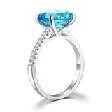 Blue Oval Cut 4 Carat Ring