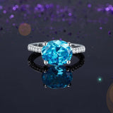 Blue Oval Cut 4 Carat Ring