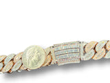 Rose Gold Iced  Baguette 18mm 20 Inch Cuban