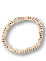 Rose Gold Iced  Baguette 18mm 20 Inch Cuban