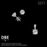 Set 1 | Moissanite 1 CT Pendant Necklace & 2 CT Round Cut Stud Earrings