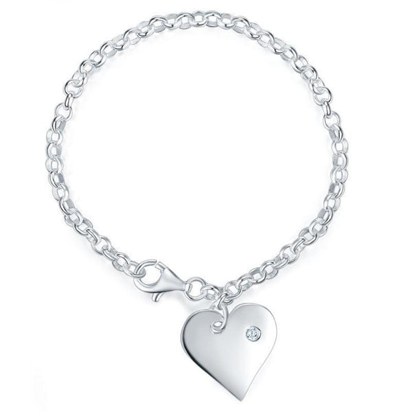 Kids Girl Dangle Heart Pendant Bracelet