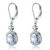 Halo 1.5 Carat Oval Cut Dangle Earrings