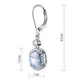 Halo 1.5 Carat Oval Cut Dangle Earrings