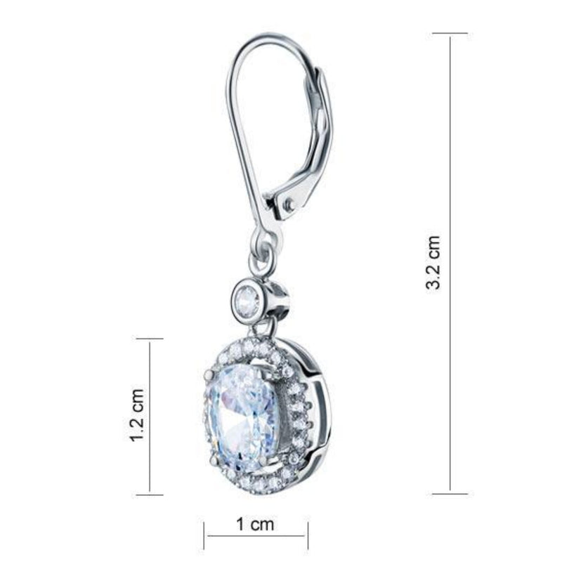 Halo 1.5 Carat Oval Cut Dangle Earrings