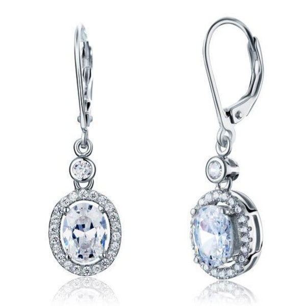 Halo 1.5 Carat Oval Cut Dangle Earrings
