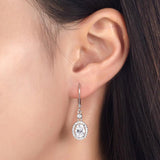 Halo 1.5 Carat Oval Cut Dangle Earrings