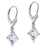 Princess Cut 1.5 Carat Engraved Lobster Clasp Earring