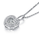 Swaying Stone | 4.5(mm) Double Bezeled Heart Necklace