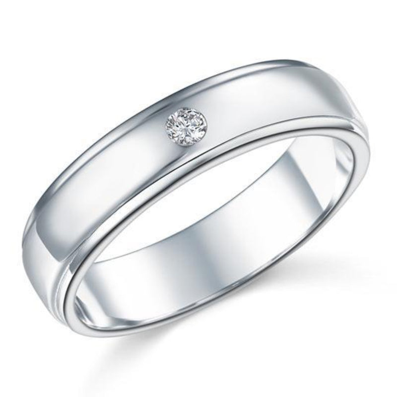 Men's 2mm Round Cut  Crafted White Sapphire Band