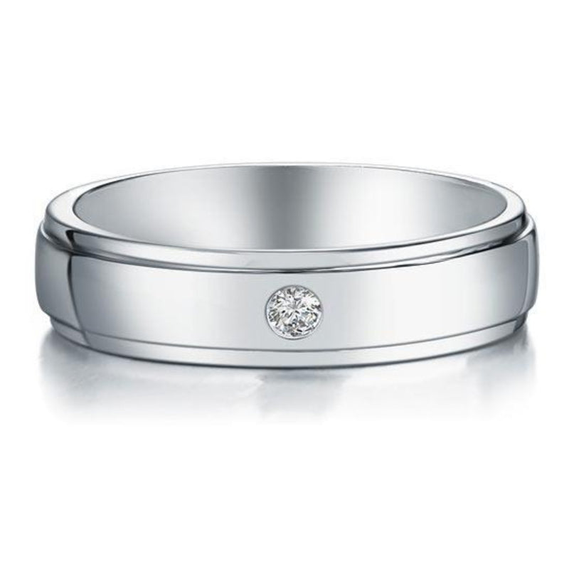 Men's 2mm Round Cut  Crafted White Sapphire Band