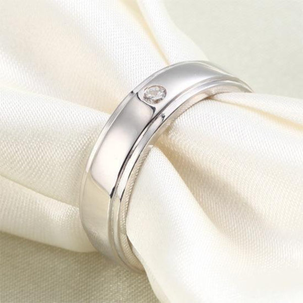 Men's 2mm Round Cut  Crafted White Sapphire Band