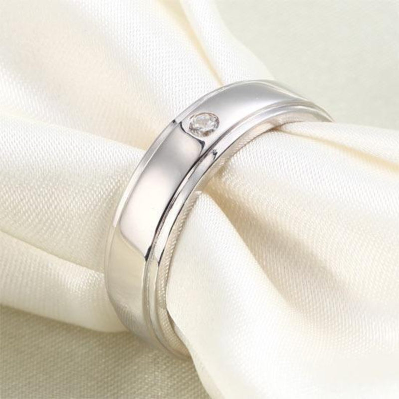 Men's 2mm Round Cut  Crafted White Sapphire Band