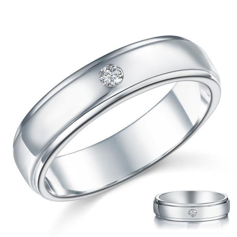 Men's 2mm Round Cut  Crafted White Sapphire Band