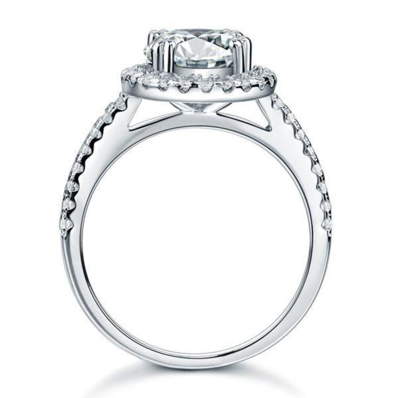 Halo Ring 2 Carat  Crafted White Sapphire Ring