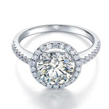 Halo Ring 2 Carat  Crafted White Sapphire Ring
