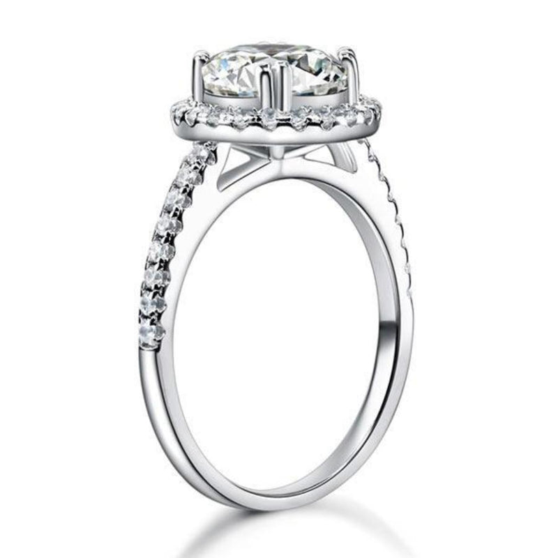 Halo Ring 2 Carat  Crafted White Sapphire Ring