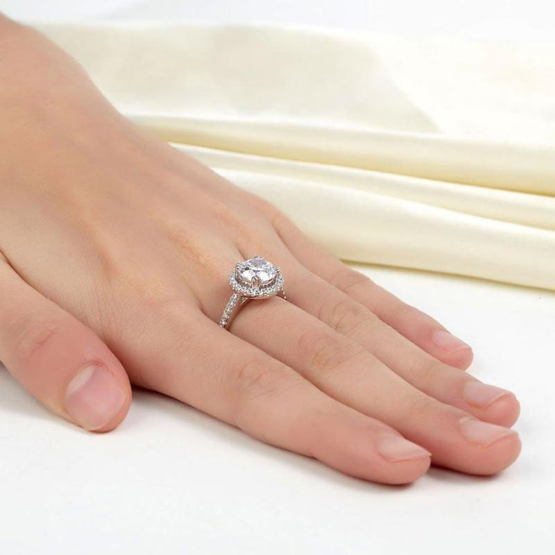 Halo Ring 2 Carat  Crafted White Sapphire Ring