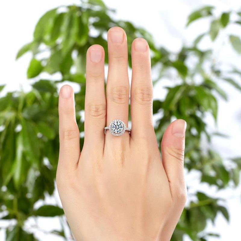 Halo Ring 2 Carat  Crafted White Sapphire Ring