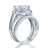 Engagement Ring Set, White Sapphire Ring, Discount Ring, diamonds