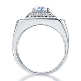 Bold 1 Carat Crafted  White Sapphire Micro Set Band
